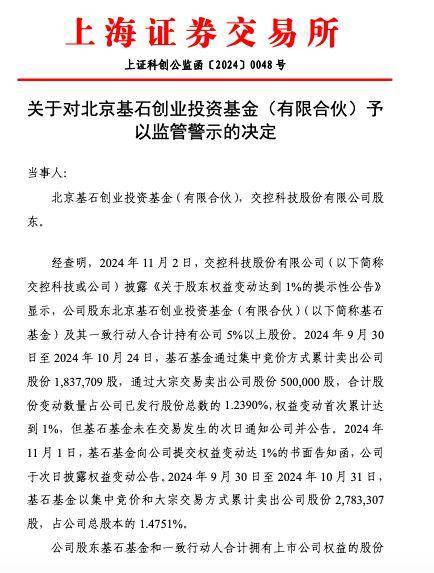 因自身经营管理需要 大基金拟减持盛科通信不超3%股份